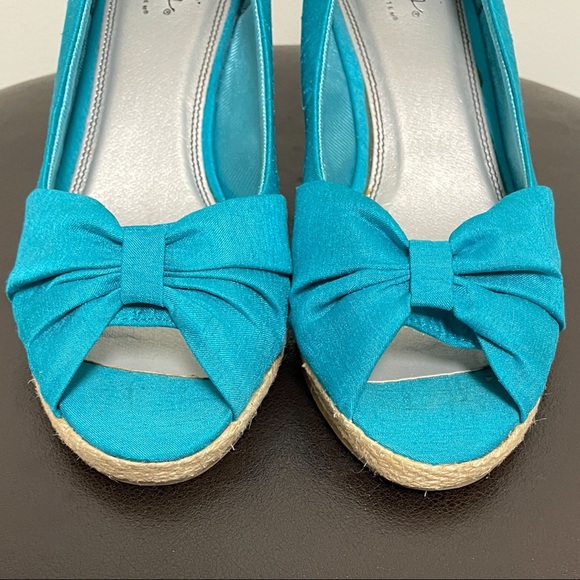 Life Stride Ronda Turquoise Silk Wedge Espadrille - Picture 3 of 12